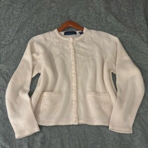 Karen Scott Women's White Cardigan Sweater
